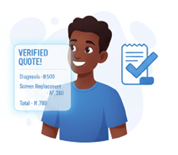 Customer reviewing a verified repair quote